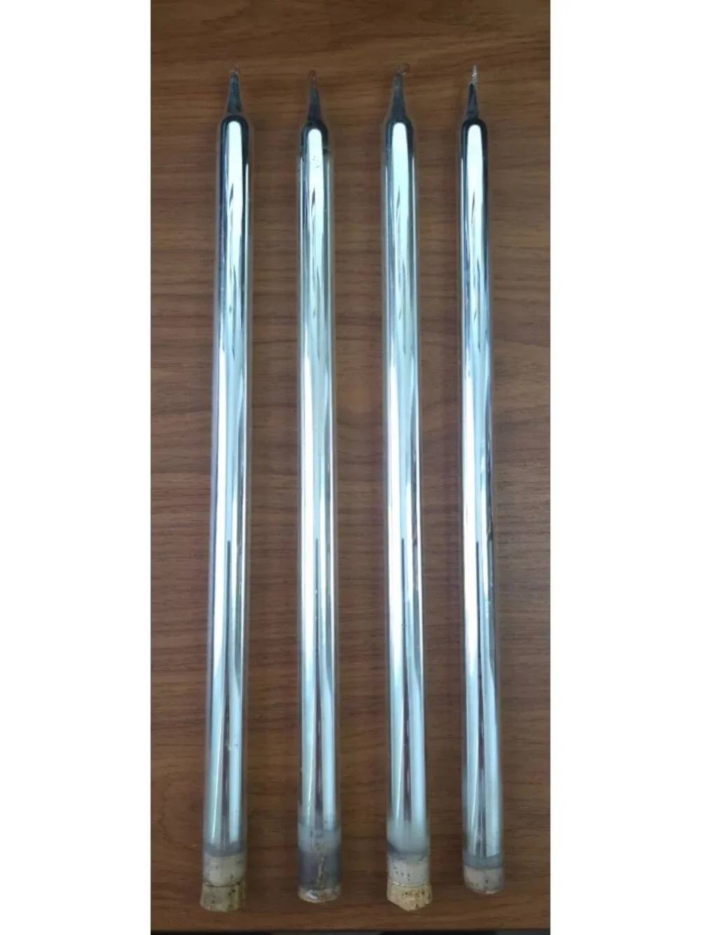 VINTAGE Set Of 4 Mercury Glass Taper 14" Silver Candles Candlesticks - Portugal - Picture 1 of 8